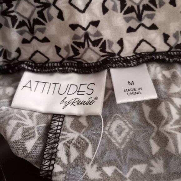 ATTITUDES BY RENEE PALLAZO PANTS BLUE & GRAY SZ.M NWT - Picture 6 of 8